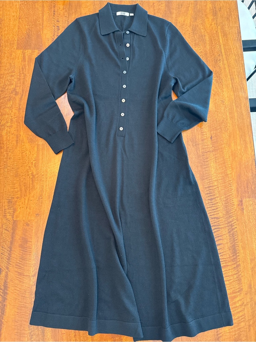 Uniqlo black wool knit dress